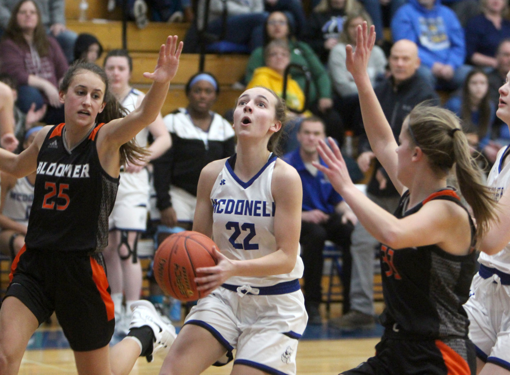 Bloomer at McDonell girls basketball 1-22-22